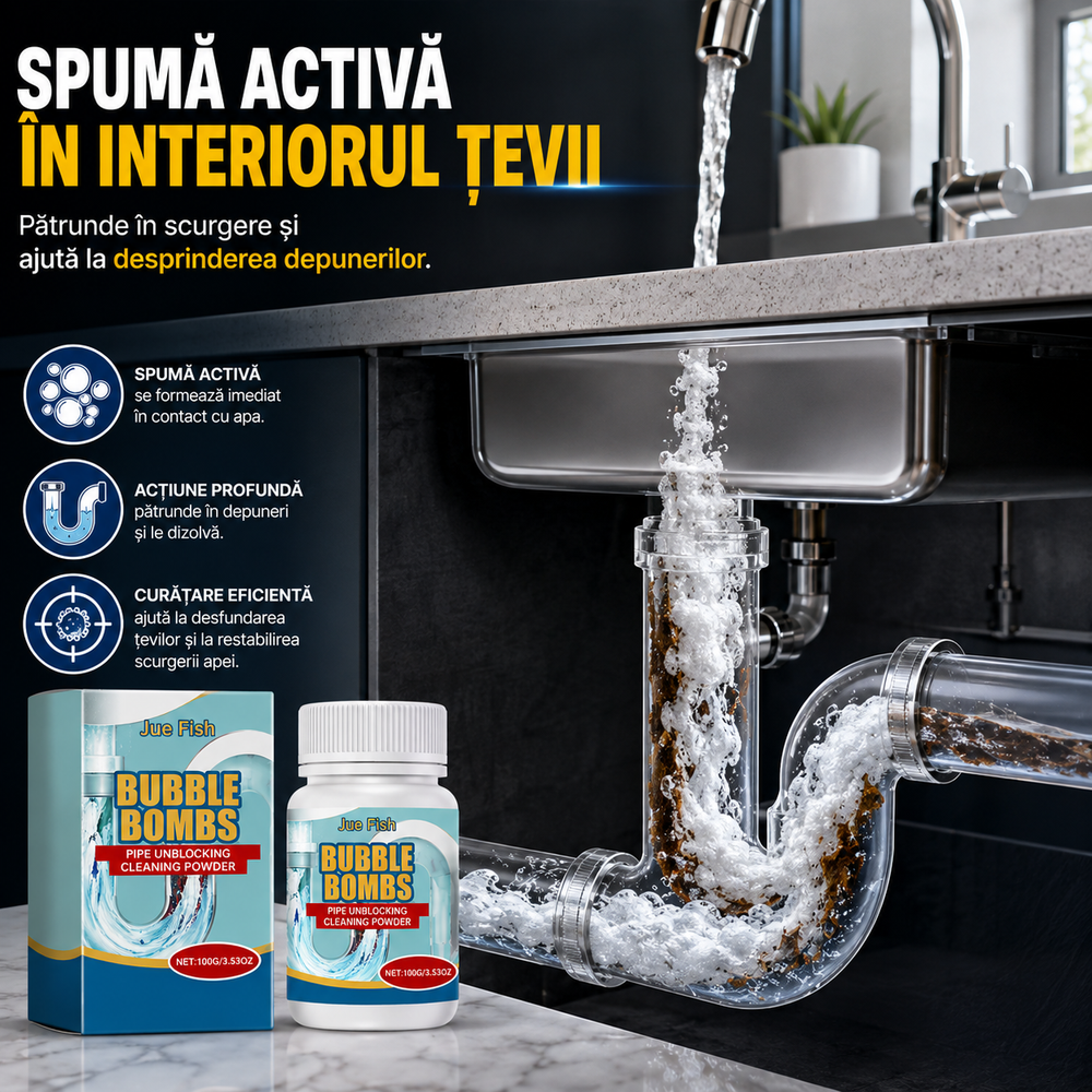 Spumă Activă pentru Desfundarea Țevilor