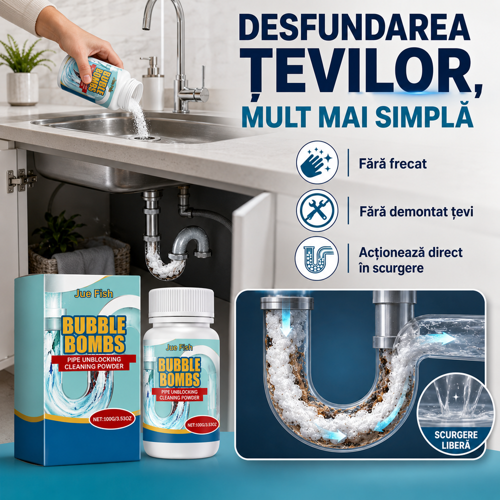 Spumă Activă pentru Desfundarea Țevilor