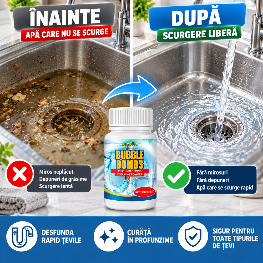 Spumă Activă pentru Desfundarea Țevilor