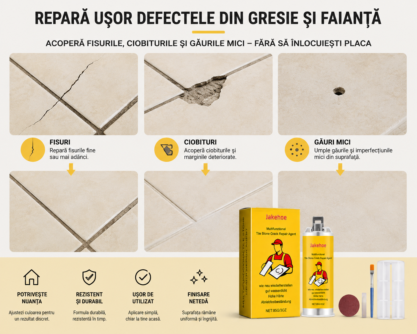 Set de reparare fisuri gresie faianță
