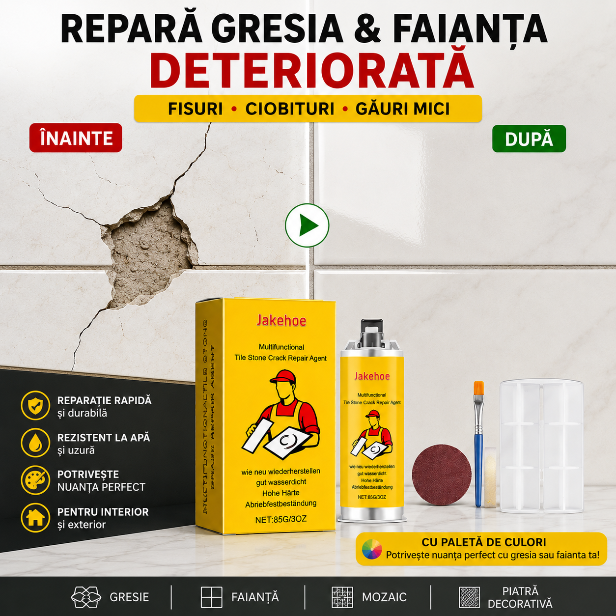 Set de reparare fisuri gresie faianță